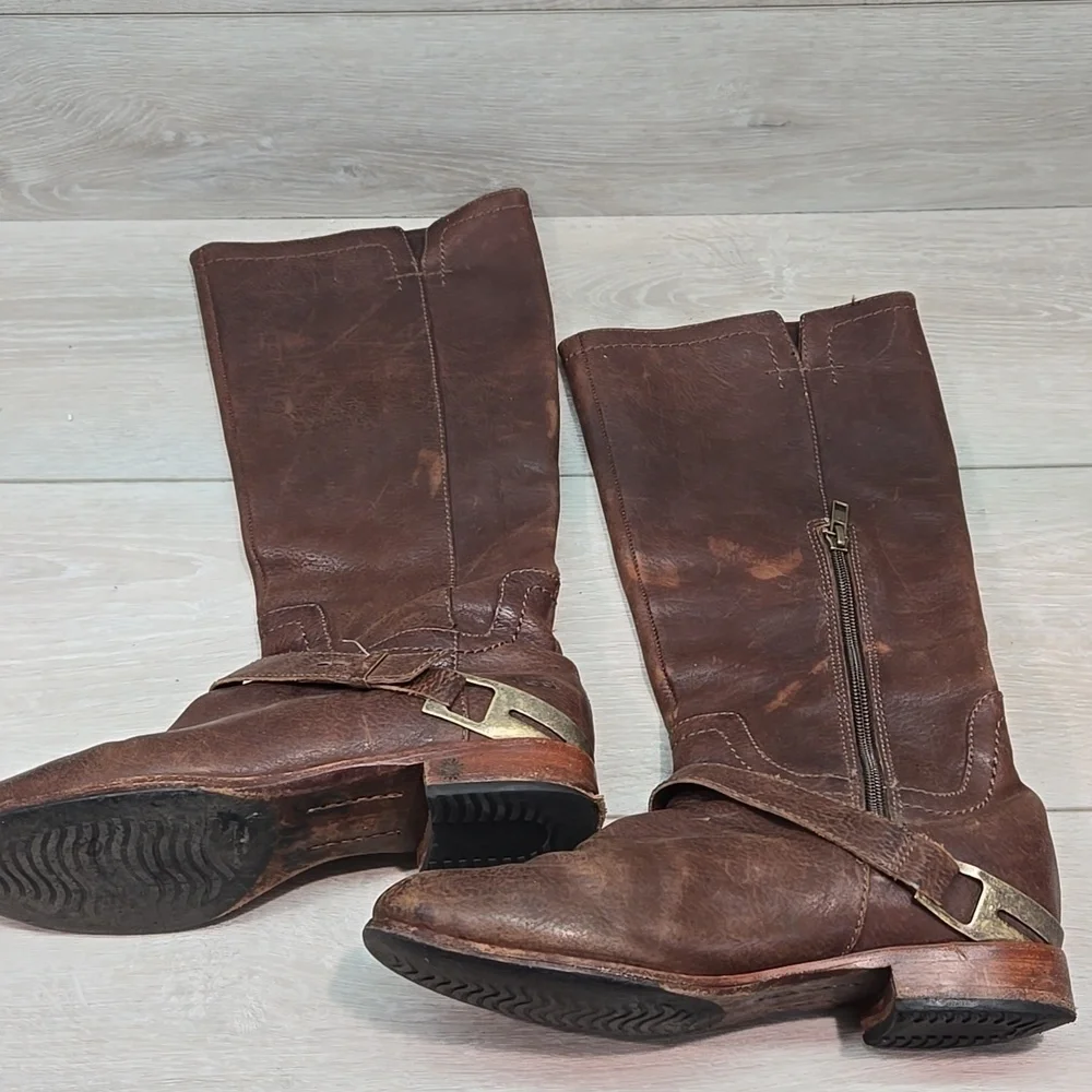 UGG Australia 3184 Women Brown Tall Boots Leather Riding Shoes Sz 7
